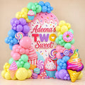 Sugar Rush candy theme balloon backdrop for a birthday, DCCL Events Singapore