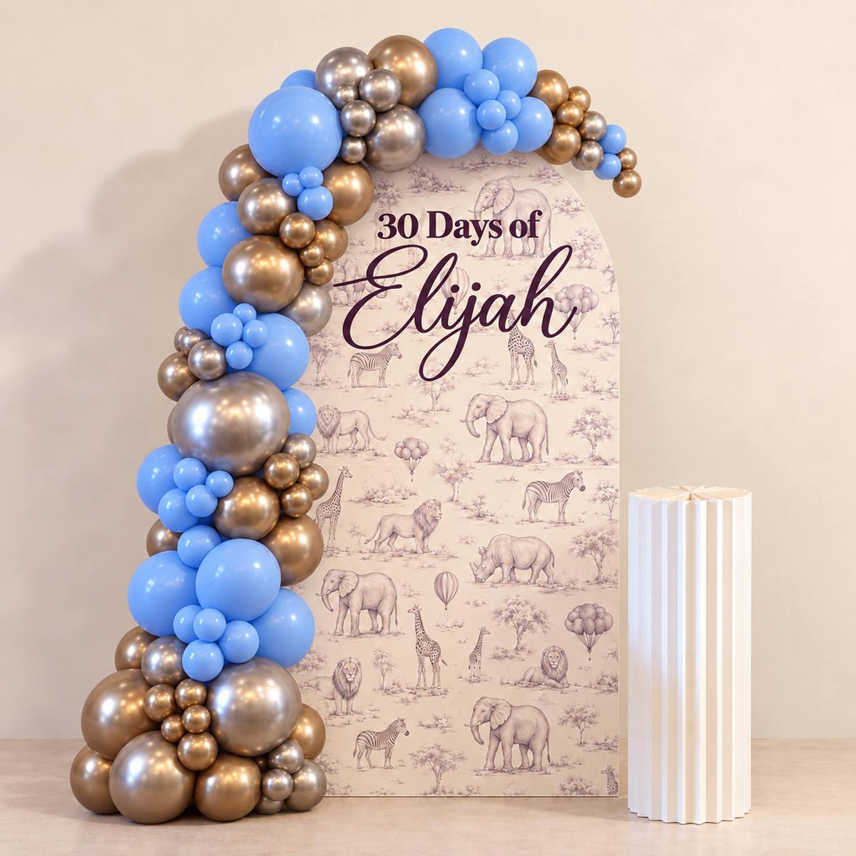 Tiny Explorer safari balloon backdrop for a baby shower, DCCL Events Singapore