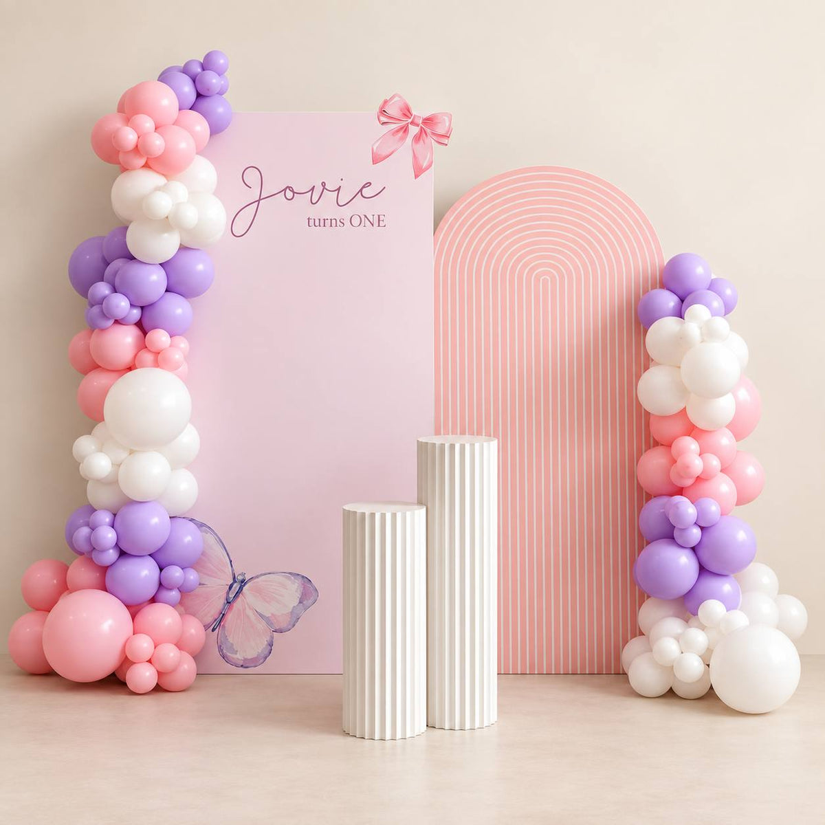 Pretty in Pastel pastel butterfly balloon backdrop for a birthday, DCCL Events Singapore