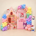 Sweetheart Village Sanrio cottage balloon backdrop for a first birthday, DCCL Events Singapore