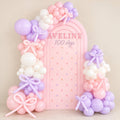 Bow Wishes pink and lilac bow balloon backdrop for a birthday, DCCL Events Singapore