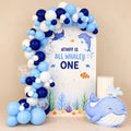 Whaley Wonders whale ocean balloon backdrop for a first birthday, DCCL Events Singapore